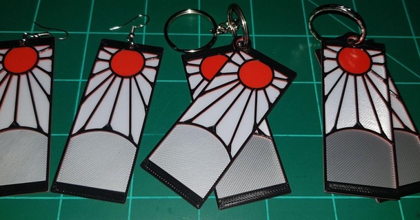 demon slayer hanafuda earrings charm zachrywd download free stl model printablescom 3d models costumes & accessories cosplay general anime animecharacter charms cool 3d print model - Mito3D