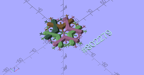 recursive snowflake generator gringer download free stl model printablescom 3d models learning math openscad 3d print model - Mito3D