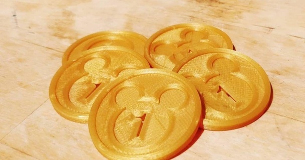 Disney moeda mickey parcialmente congelado baixar livre stl modelo printablescom 3d modelos arte Projeto 2d pratos logotipos 3d print model - Mito3D