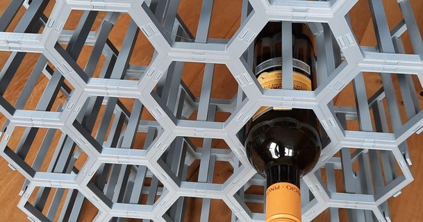 modüler şarap şişesi rafı bekar indir Bedava stl model printablescom 3d modeller ev halkı ekipman muhteşem Şarap raf 3d print model - Mito3D