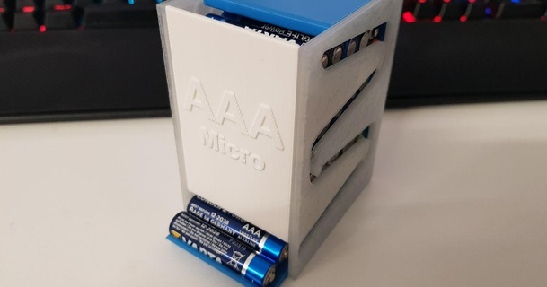 Batterie Spender aaa Mikro Batteriespender beschwichtigen download frei stl Modell Printablescom 3d Modelle Haushalt Büro aaabatterien aaabattery aaBatteriehalter 3d print model - Mito3D