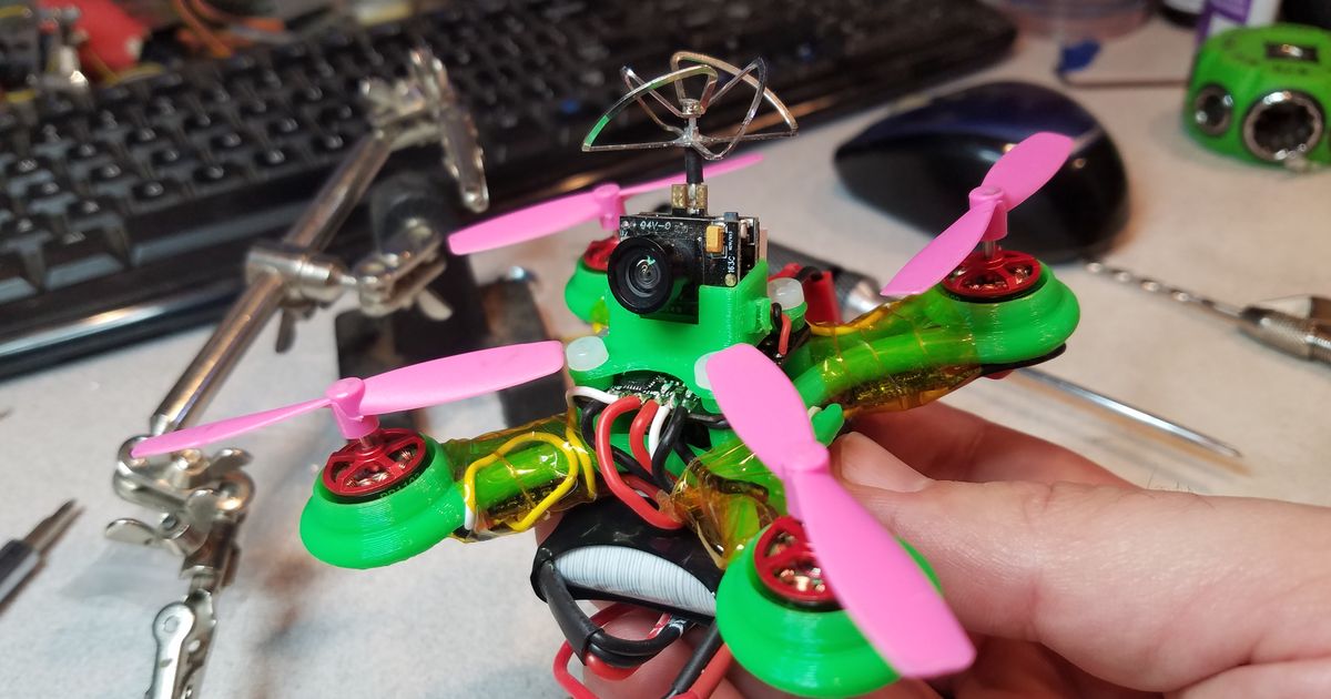 90mm imprimé quadcopter Cadre br1103 moteurs jhitesma Télécharger libre stl modèle imprimablescom 3d modèles jouets Jeux Véhicules 1103 drone fpv furieuxpikoblx 3D print model - Mito3D