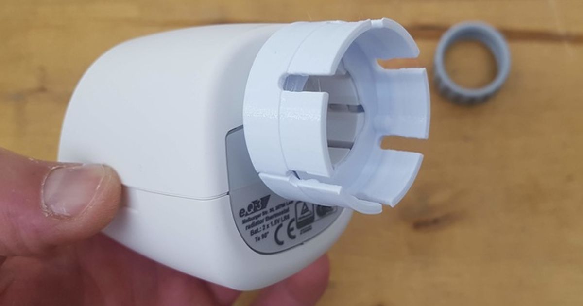 eq-3 eq3 thermostat danfoss rav valve adapter v8 peter download free stl model printablescom 3d models household house equipment 3D print model - Mito3D