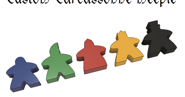 custom carcassonne meeple set joppe download free stl model printablescom 3d models toys & games board boardgame mod 3d print model - Mito3D