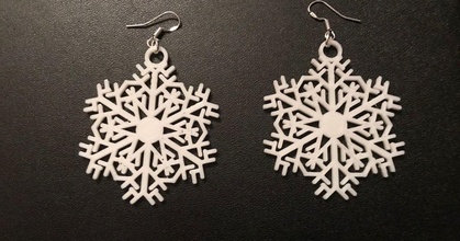 snowflake earrings christmas tree decorations brithawkes download free stl model printablescom 3d models seasonal designs winter & year's christmasdecoration festive jewelry jewlery 3d print model - Mito3D