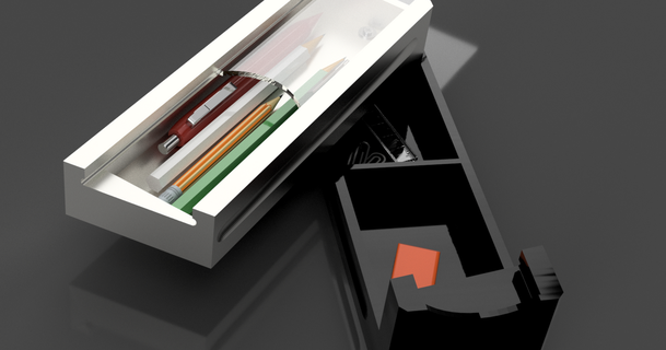 kalem Kutu seviyeleri sürgülü örtmek kılıf kilit deniz kuşu hh indir Bedava stl model printablescom 3d modeller ev halkı ofis Kalemlik kutusu 3d print model - Mito3D