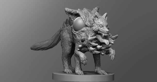 mutated wolf schlossbauer download free stl model printablescom 3d models toys & games outdoor dnd dungeonsanddragons tabletop 3d print model - Mito3D