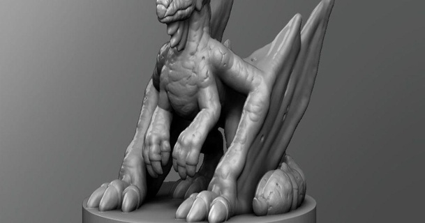 pseudodragão schlossbauer baixar livre stl modelo printablescom 3d modelos brinquedos jogos ar dnd masmorras Dragões tampo mesa 3d print model - Mito3D