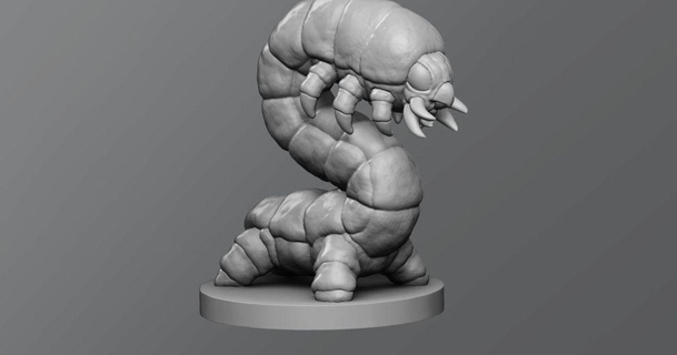 chasquido oruga Schlossbauer descargar gratis stl modelo imprimiblescom 3d modelos juguetes juegos aire libre dnd calabozos Dragones enemigo insecto mesa 3d print model - Mito3D