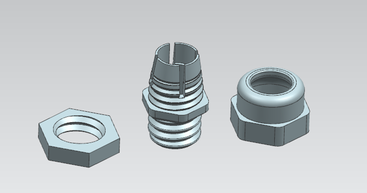 cabo glândula d16 d20 93djen baixar livre stl modelo printablescom 3d modelos passatempo fabricantes eletrônicos Prensa cableguide gerenciamento cabos 3D print model - Mito3D