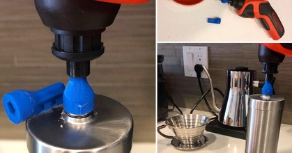 caffè po adattatore mano macinino stampa futuro Scarica gratuito stl modello printablescom 3d Modelli domestico cucina chicchi macinacaffè drillbit 3d print model - Mito3D