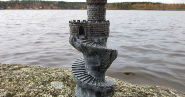 spiral tower kijai download free stl model printablescom 3d models art & design sculptures building castle miniature structure 3d print model - Mito3D