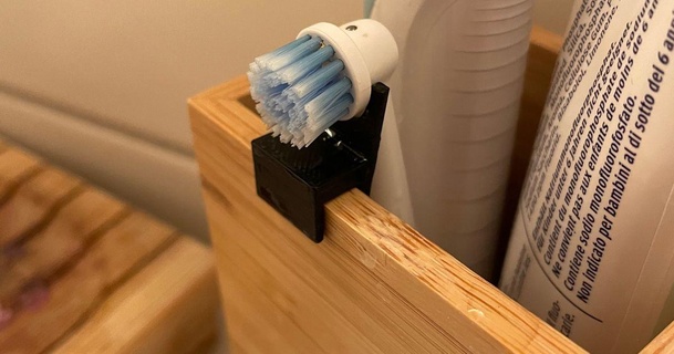 oral-b toothbrush support ikea dragan holder daniele a download free stl model printablescom 3d models household bathroom oralb toothbrushholder 3d print model - Mito3D