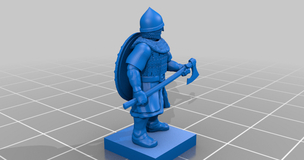 middle ages - eastern roman heavy infantry command guy montag download free stl model printablescom 3d models toys & games 20mm 25mm axe axeman axemen 3d print model - Mito3D