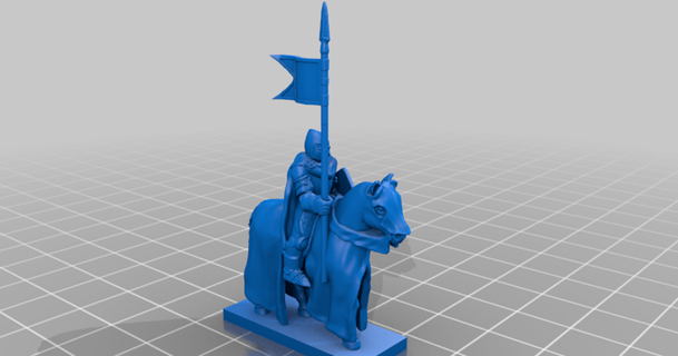 middle ages - generic heavy cavalry guy montag download free stl model printablescom 3d models toys & games 20mm 25mm commander flail 3d print model - Mito3D