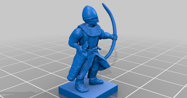 middle ages - generic feudal militia guy montag download free stl model printablescom 3d models toys & games 20mm 25mm bow bowman crossbow 3d print model - Mito3D