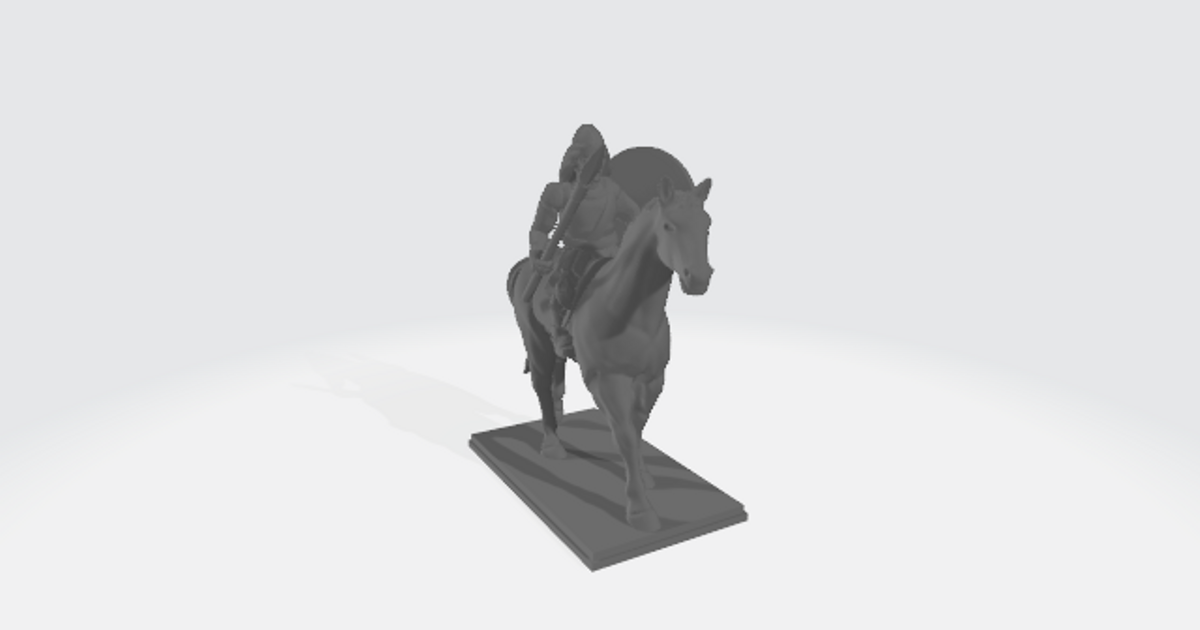 antiguidade gótico médio cavalaria cara feira baixar livre stl modelo printablescom 3d modelos brinquedos jogos 20mm 25mm bárbaro comandante 3D print model - Mito3D