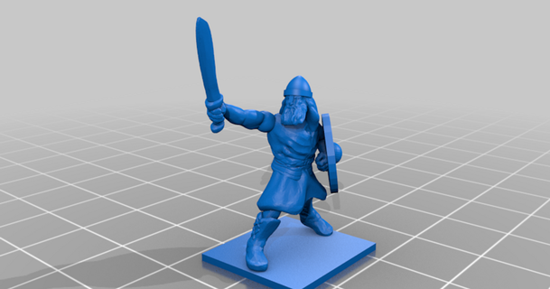 retard antiquité gothique moyen infanterie commander gars Lundi Télécharger libre stl modèle imprimablescom 3d modèles jouets Jeux 20mm 25mm barbare commandant 3d print model - Mito3D