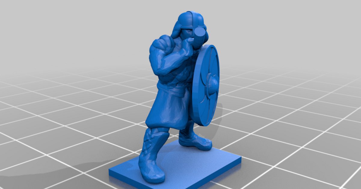 antiguidade gótico pesado infantaria comando cara feira baixar livre stl modelo printablescom 3d modelos brinquedos jogos 20mm 25mm bárbaro comandante 3D print model - Mito3D