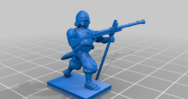 middle renaissance - imperial roman musketeers guy montag download free stl model printablescom 3d models toys & games 20mm 25mm fantasy infantry medieval 3d print model - Mito3D