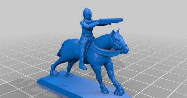 generic medieval mounted arquebusiers guy montag download free stl model printablescom 3d models toys & games 20mm 25mm arquebus cavalry historical 3d print model - Mito3D