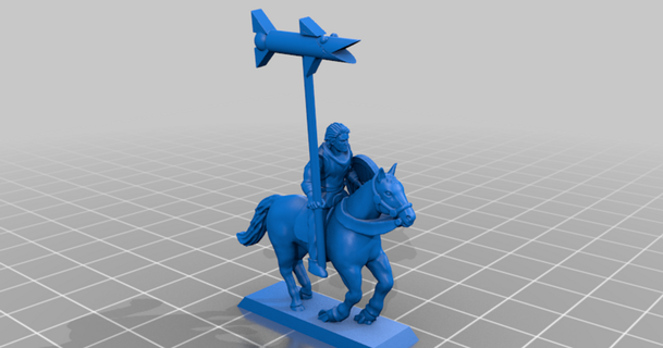 late antiquity - barbarian cavalry standard bearers guy montag download free stl model printablescom 3d models toys & games 20mm 25mm historical 3d print model - Mito3D
