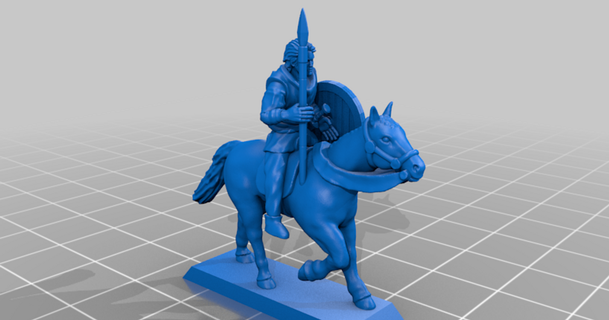 late antiquity - barbarian cavalry javelins guy montag download free stl model printablescom 3d models toys & games 20mm 25mm historical 3d print model - Mito3D