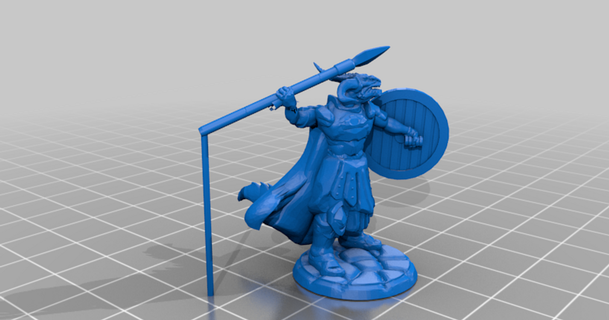 dragonborn warrior javelin guy montag download free stl model printablescom 3d models toys & games 28mm dndminiature dungeonsanddragons fantasy 3d print model - Mito3D