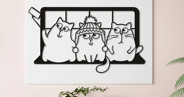selfie cat mishkin2 download free stl model printablescom 3d models art & design 2d plates logos 3d print model - Mito3D