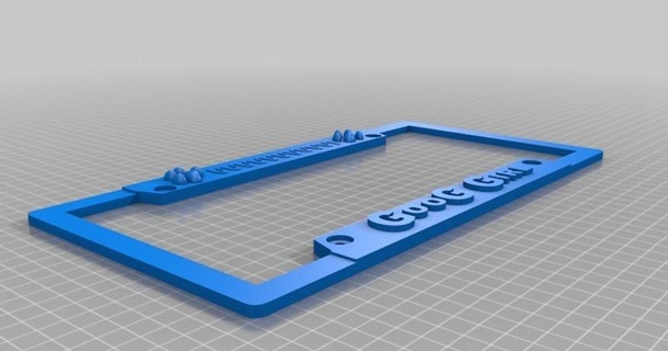 goog girl license plate cover jordannac download free stl model printablescom 3d models hobby & makers ideas 3dprinting 3d print model - Mito3D