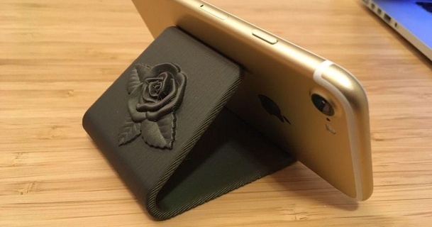 phone stand rose logo valentine day phd3dp download free stl model printablescom 3d models household office phonestand 3d print model - Mito3D