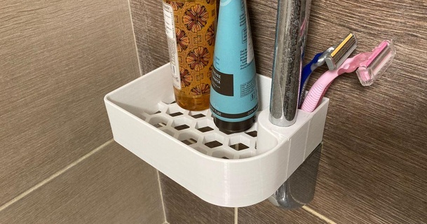shower rail shampoo basket wp master download free stl model printablescom 3d models household bathroom soap bathroomorganizer 3d print model - Mito3D