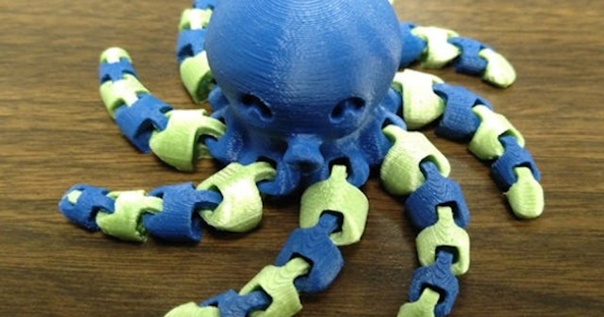 lindo mini pulpo dual extrusion remezclar polimático descargar gratis stl modelo imprimiblescom 3d modelos juguetes juegos articulado articulación extrusora doble 3D print model - Mito3D