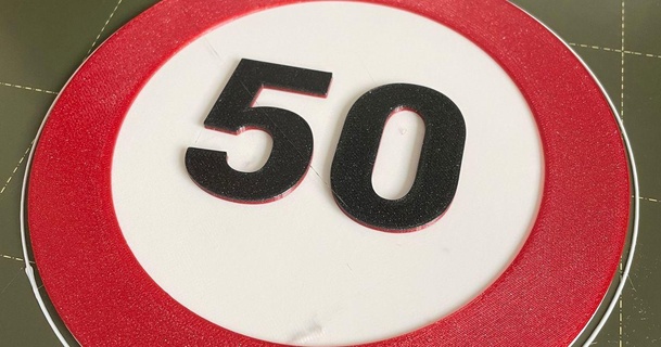 50er schild crea tue idee Scarica gratuito stl modello printablescom 3d Modelli giocattoli Giochi veicoli 3d print model - Mito3D