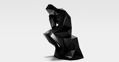 più basso poli pensatore lxo Scarica gratuito stl modello printablescom 3d Modelli arte design sculture scultura lowpoly moderno 3d print model - Mito3D