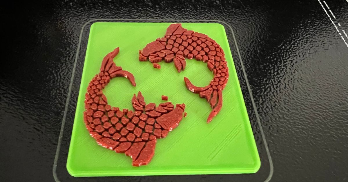 koi carp magnet badge luther download free stl model printablescom 3d models art & design 2d plates logos 3D print model - Mito3D
