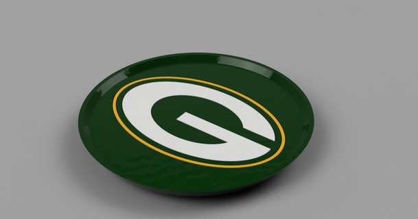 greenbay packers beercoaster single extruder moedaraz download free stl model printablescom 3d models art & design 2d plates logos 3d print model - Mito3D