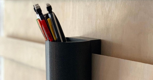 français taquet crayon titulaire soutien 3ddiy Télécharger libre stl modèle imprimablescom 3d modèles Ménage Bureau 3d print model - Mito3D