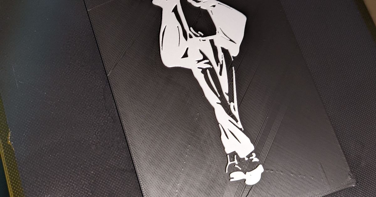 Michael Jackson Silhouette Mauer Kunst vorstehen Ausführung Schrei download frei stl Modell Printablescom 3d Modelle Design wall mounted 3D print model - Mito3D