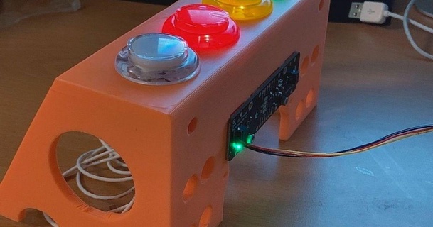 30mm button freestanding mount perma-proto led arcade 1x4 notlikealeafonthewind download free stl model printablescom 3d models hobby & makers electronics 3d print model - Mito3D