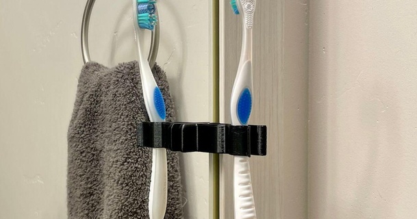 mirror wall mountable tooth brush holder dankmaker download free stl model printablescom 3d models household bathroom 3d print model - Mito3D