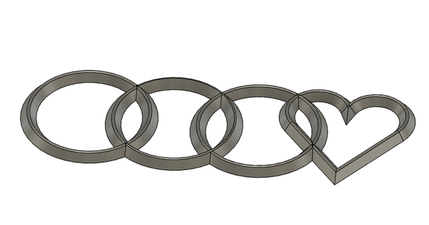 Audi logo obekovsky indir Bedava stl model printablescom 3d modeller Sanat tasarım 2d tabaklar logolar 3d print model - Mito3D