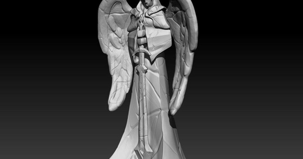 angel statue sword onu heino download free stl model printablescom 3d models toys & games action figures statues 3d print model - Mito3D