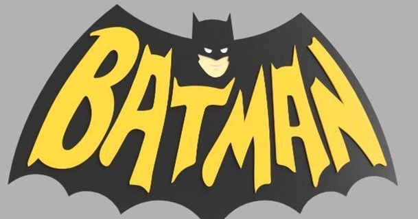'66 batman logo superhéroe descargar gratis stl modelo imprimiblescom 3d modelos Arte diseño 2d platos logos 3d print model - Mito3D