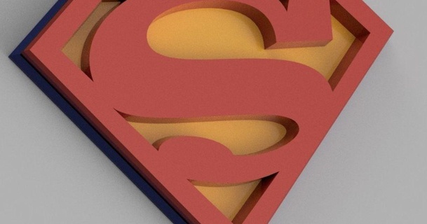 klasik Süpermen logo süper kahraman indir Bedava stl model printablescom 3d modeller kostümler Aksesuarlar Kostüm oyunu genel 3d print model - Mito3D