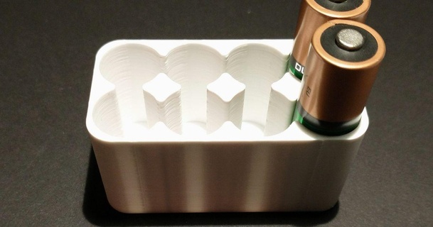 sencillo aa batería caja sostiene 8 pilas hablar descargar gratis stl modelo imprimiblescom 3d modelos pasatiempo hacedores organizadores 3d print model - Mito3D