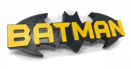 batman logo sixteenbit download free stl model printablescom 3d models art & design 2d plates logos batmanlogo batmansymbol twocolor 3d print model - Mito3D