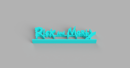 Rick Morty Logo sechzehnbit download frei stl Modell Printablescom 3d Modelle Kunst Design 2d Platten Logos Rickandmorty 3d print model - Mito3D