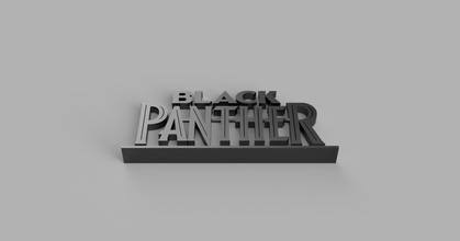 schwarz Panther Logo Stand sechzehnbit download frei stl Modell Printablescom 3d Modelle Kunst Design 2d Platten Logos Wunder Marvel Comics 3d print model - Mito3D
