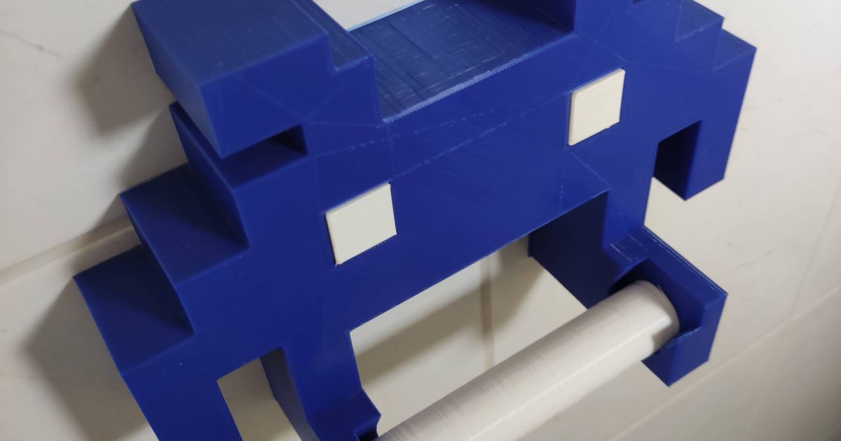 papel baño soporte espacio invasor mrean descargar gratis stl modelo imprimiblescom 3d modelos casa 3D print model - Mito3D